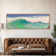 Carregar imagem no visualizador da galeria, Abstract Seascape Canvas Art Print, Sea Foam, Ocean, Nature, Waves, Beach House Art, Wall Decor, Panoramic, Wall Art, Canvas Print