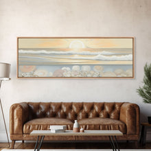 Carregar imagem no visualizador da galeria, Abstract Ocean Wall Art Canvas Print, Pastel Beach Wall Art, Seascape Wall Decor, Ocean Waves Wall Art, Panoramic, Wall Art, Canvas Print