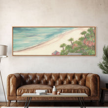 Load image into Gallery viewer, Beach Scene Art Canvas Print, Seashore, Seascape, Canvas Beach Wall Art, Tropical Beach, Waves Wall Art, Panoramic, Wall Art, Canvas Print
