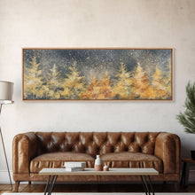 Carregar imagem no visualizador da galeria, Abstract Forest Art, Abstract Trees Canvas, Snow In The Forest, Winter Wall Decor, Large Canvas Print, Panoramic, Wall Art, Canvas Print