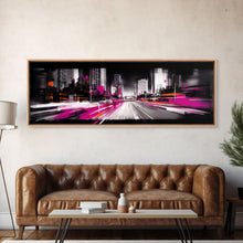 Carregar imagem no visualizador da galeria, Abstract City Art Print, Abstract Framed Canvas Print, Skyscrapers, Urban Art Wall Decor, Wall Decor, Panoramic, Wall Art, Canvas Print