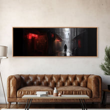 Cargar imagen en el visor de la galería, City Canvas Art Print, Asian City Art, Dark Night Street Art, Abstract Urban Art, Large Urban Art, Panoramic, Wall Art, Canvas Print