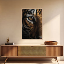 Carregar imagem no visualizador da galeria, Eye Of Tiger, Tiger Portrait, Big Cat Art, Framed Canvas Print, Tiger Photography, Wildlife Photo, Wood Frame Art