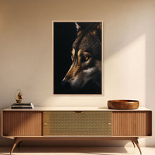 Load image into Gallery viewer, Animal Prints, Timber Wolf, Portrait Of A Wolf, Framed Canvas Print, Wolf Photography Art, Timber Wolves Art