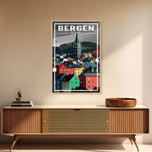 Load image into Gallery viewer, Bergen Wall Poster, NorwayPoster, Europe Wall Art, Norway Art Print, Travel Wall Print, Travel Poster, Travel Wall Art, Canvas Wall Print