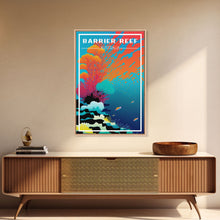 Load image into Gallery viewer, Barrier Reef Art Print, Australia Poster, Queensland Poster, Travel Wall Print, Travel Poster, Travel Wall Art, Canvas Wall Print