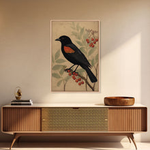 Load image into Gallery viewer, Black And Orange Bird Wall Art, Oriole Wall Decor, Animal Wall Art, Minimalist Print, Wall Decor, Canvas Print, Wall Art, Framed Canvas