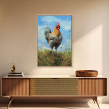Cargar imagen en el visor de la galería, Farmhouse Art, Rooster Painting, Rooster Wall Art, Country Wall Art, Minimalist Wall Art, Wall Decor, Canvas Print, Wall Art, Framed Canvas