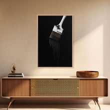 Load image into Gallery viewer, Dripping Paint Brush Wall Art, Black Paint, Brush Wall Decor, Minimalist Print. Wall Decor, Canvas Art, Wall Art, Framed Canvas Wall Decor