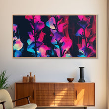 Carregar imagem no visualizador da galeria, Abstract Flowers Wall Decor, Floral Wall Art, Nature Print, Panoramic Wall Decor, Canvas Print, Wall Art, Framed Canvas Art