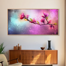 Cargar imagen en el visor de la galería, Cherry Blossoms Wall Art, Spring Flowers Wall Decor, Floral Wall Art, Panoramic Wall Decor, Canvas Print, Wall Art, Framed Canvas Art