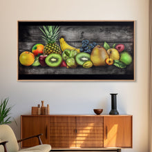 Cargar imagen en el visor de la galería, Fruits Wall Art, Food Wall Decor, Farmhouse Wall Decor, Kitchen Wall Art, Panoramic Wall Decor, Canvas Print, Wall Art, Framed Canvas Art