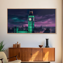Load image into Gallery viewer, Big Ben Wall Art, London Landscape, Cityscape Wall Art, England Wall Decor, Panoramic Wall Decor, Canvas Print, Wall Art, Framed Canvas Art