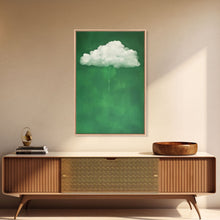 Load image into Gallery viewer, Dark Green Rain Cloud Wall Art, Framed Canvas Or Poster Print, Abstract Art Print, Minimalist Wall Decor, Maximalist Decor, Emerald Green