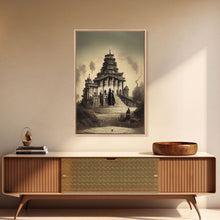 Load image into Gallery viewer, Incan Temple diagram art, canvas print, unique Mayan or Incan style temple diagram wall art, 1800s inca style wall art