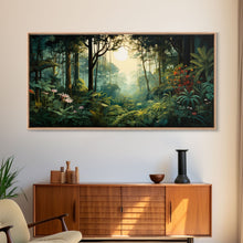 Carregar imagem no visualizador da galeria, Forest Wall Art, Trees Wall Print, Jungle Wall Art, Panoramic Art, Wall Art, Canvas Art, Landscape Art, Dorm Room Art, Office Decor, Prints