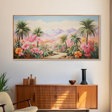 Cargar imagen en el visor de la galería, Flower Wall Art, Desert Landscape Wall Art, Mountain Art, Palm Trees Art, Tropical Art, Panoramic Art, Wall Art, Canvas Art, Landscape Art