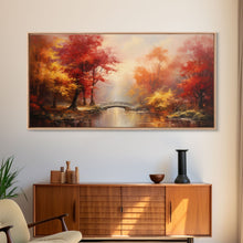 Carregar imagem no visualizador da galeria, Fall Centerpiece, Beautiful Forest In Early Autumn, Landscape Framed Canvas Print Painting, Wall Art, Wall Decor, Autumn Decor, Farmhouse