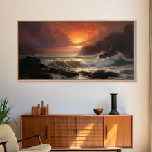 Load image into Gallery viewer, Beautiful Seascape Painting Canvas Print, Landscape Oil Painting, Minimalist Modern Art, Canvas Painting, Framed Wall Art Print