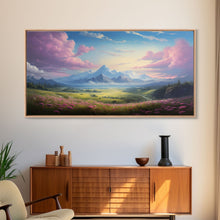 Load image into Gallery viewer, Beautiful Mountain Painting Canvas Print, Landscape Oil Painting, Minimalist Modern Art, Canvas Painting, Framed Mountain Art Print