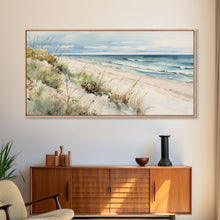 Carregar imagem no visualizador da galeria, Framed Ocean Art, Beach Wall Art, Canvas Print, Framed Wall Art, Living Room Wall Decor, Abstract Landscape Art, Beach Painting