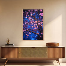 Cargar imagen en el visor de la galería, Cherry Blossom Art, Pink Flowers, Japanese Art, Sakura, Canvas Print, Wall Art, Vertical Art, Gift For Boss, Preppy Room Decor, Office Print