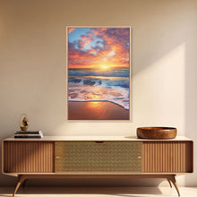 Load image into Gallery viewer, Beach Sunset Wall Art, Nautical Wall Art, Seashore Wall Art, Canvas Print, Wall Art, Vertical Art, Moving Gift, Room Decor, Entryway Prints