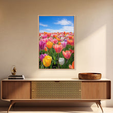 Load image into Gallery viewer, Tulip Print, Flower Wall Art, Vibrant Wall Art, Canvas Print, Wall Art, Vertical Art, Dining Room Prints, New Homeowner Gift, Ranch Decor