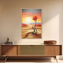 Load image into Gallery viewer, Desert Art Print, Cactus Wall Art, Landscape Art, Sunset Wall Art, Canvas Print, Wall Art, Vertical Art, Unique Wall Decor, Ranch Decor