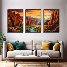 Carregar imagem no visualizador da galeria, Canyon Art, River Wall Art, Landscape Wall Print, Canvas Print, Wall Art, 3 Piece Wall Art, Appreciation Gift, Ranch Decor, Western Wall Art