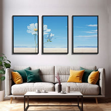 Carregar imagem no visualizador da galeria, Flower Art Print, Cosmos Flower, Minimalist Art, Canvas Print, Wall Art, 3 Piece Wall Art, Ranch House Decor, Living Room Prints, Office Art