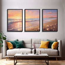 Load image into Gallery viewer, Seascape Canvas Print oil Painting, Original Abstract Ocean Painting, 3 Piece Set, Large Wall Art, Modern Wall Decor, Living room Home Decor