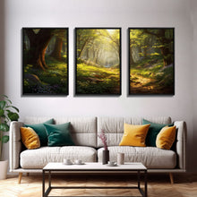 Carregar imagem no visualizador da galeria, Forest Print, Trees Art, Landscape Wall Art, Canvas Print, Wall Art, 3 Piece Wall Art, Nature Prints, Botanical Wall Art, Family Home Decor