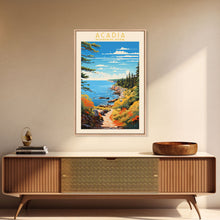 Carregar imagem no visualizador da galeria, Acadia National Park Maine Travel Art, National Park Print, Minimalist Travel Art, Midcentury Modern Style Landscape Painting