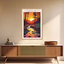 Carregar imagem no visualizador da galeria, Cuyahoga Valley National Park Ohio Travel Art, National Park Print, Minimalist Travel Art, Midcentury Modern Style Landscape Painting