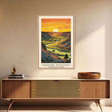 Carregar imagem no visualizador da galeria, Theodore Roosevelt National Park Travel Art, National Park Print, Minimalist Travel Art, Midcentury Modern Style Landscape Painting