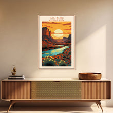 Load image into Gallery viewer, Big Bend National Park Texas Travel Art, National Park Print, Minimalist Travel Art, Midcentury Modern Style Landscape Painting