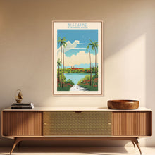 Load image into Gallery viewer, Biscayne National Park, Framed Wall Art Canvas Print, Travel Poster, Florida Travel Art, Roadtrip Decor, Cool Art, Retro State Park Art