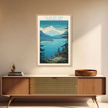 Load image into Gallery viewer, Glacier Bay National Park Alaska Travel Art, National Park Print, Minimalist Travel Art, Midcentury Modern Style Landscape Painting
