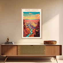 Load image into Gallery viewer, Grand Canyon National Park Travel Poster Art, Canvas Print Wall Art, Arizona Travel Art, Midcentury Modern Travel Decor, MCM Wall Art