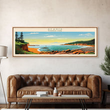 Carregar imagem no visualizador da galeria, Acadia National Park, Panoramic Maine Travel Art, National Park Print, Minimalist Travel Art, Midcentury Modern Style Landscape
