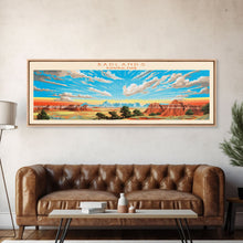 Carregar imagem no visualizador da galeria, Badlands National Park, Panoramic South Dakota Travel Art, National Park Print, Minimalist Travel Art, Midcentury Modern Style Landscape