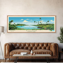 Load image into Gallery viewer, Biscayne National Park, Panoramic Florida Travel Art, National Park Print, Minimalist Travel Art, Midcentury Modern Style Landscape