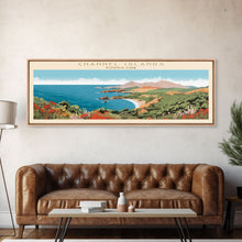 Cargar imagen en el visor de la galería, Channel Islands National Park Panoramic California Travel Art, National Park Print, Minimalist Travel Art, Midcentury Modern Style Landscape