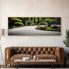 Load image into Gallery viewer, Zen Garden Art, Framed Canvas Print, Meditation Center Wall Decor, Lobby Art, Entryway Decor, Calming Meditation Art