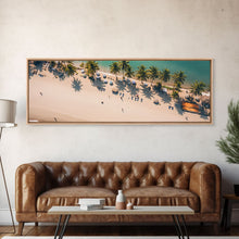 Load image into Gallery viewer, Drone Shot of Bora Bora, Vacation Art, Tropical Beach Photography Framed Canvas Print, Panoramic Bird's Eye View of Paradise