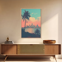Cargar imagen en el visor de la galería, Cityscape Wall Art, Tropical Wall Art, Palm Tree Art, Canvas Print, Wall Hanging, Portrait Art, City Wall Art, Gifts For Grandma, Office Art