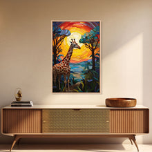 Carregar imagem no visualizador da galeria, Giraffe Decor, Nursery Wall Decor, Canvas Print, Wall Hanging, Portrait Art, Giraffe Gift, Playroom Art, Safari Art, Entryway Prints