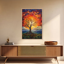 Carregar imagem no visualizador da galeria, Burning Tree Art, Abstract Art, Tree Wall Art, Canvas Print, Wall Hanging, Portrait Art, Thank You Gift, Bedroom Prints, Indie Room Decor