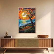 Load image into Gallery viewer, Beach Art, Sunset, Abstract Art, Ocean Wall Art, Canvas Print, Wall Hanging, Portrait Art, Gift For Her, Kitchen Wall Decor, Farmhouse Art